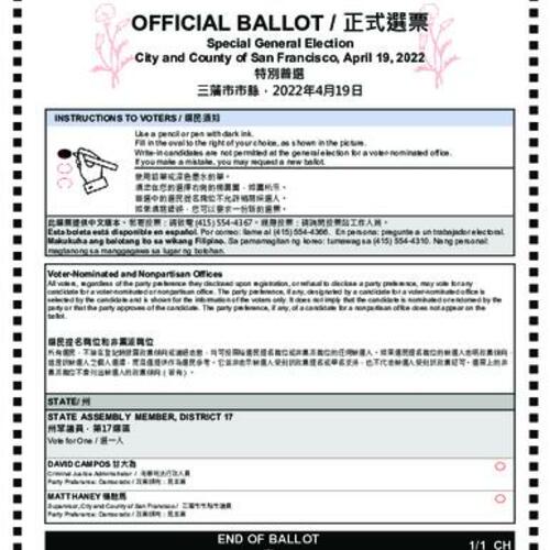 2022-04-19, San Francisco Election Ballots