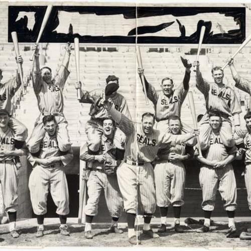 [Group photo of San Francisco Seals taken before 1935 season opener]