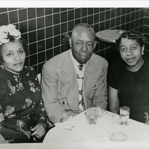 [Hazel, Louis and Anna at Barbary Coast nightclub in North Beach, 1964]