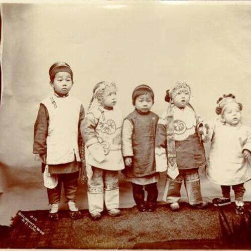 [Group of Chinese children posing for a photograph]