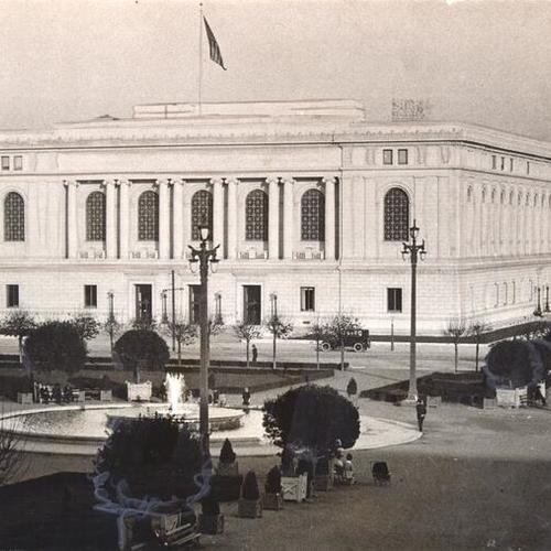 [Exterior view of Main Library in 1920's]