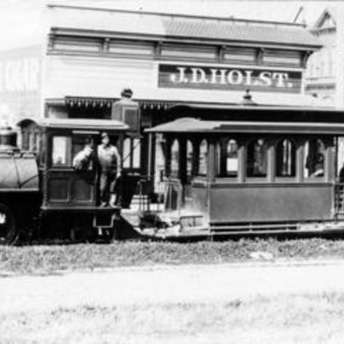 [Cliff House train. 13th avenue and California. April, 1905]