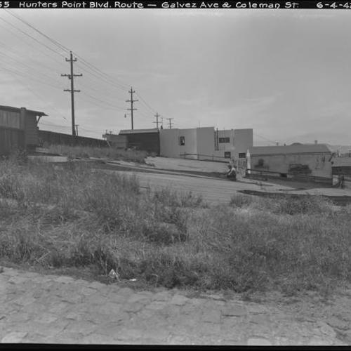 Hunters Point Boulevard route property north side of Galvez Avenue and Coleman Street