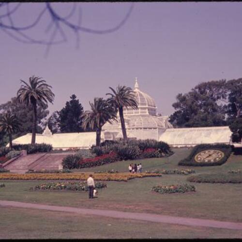 People visiting Conservatory of Flowers in Golden Gate Park