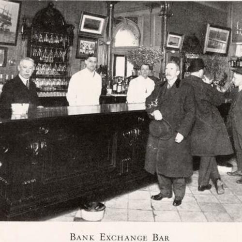 [Duncan Nicol (extreme left) inside the Bank Exchange Bar]