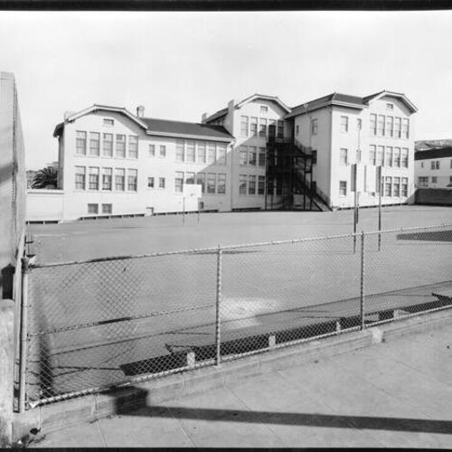 [Rear view of Burnett Elementary School]