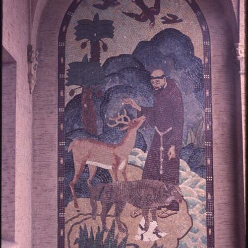 St. Francis mosaic at San Francisco Zoo Mothers Building