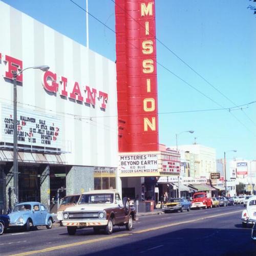 [Exterior of the New Mission Theater]