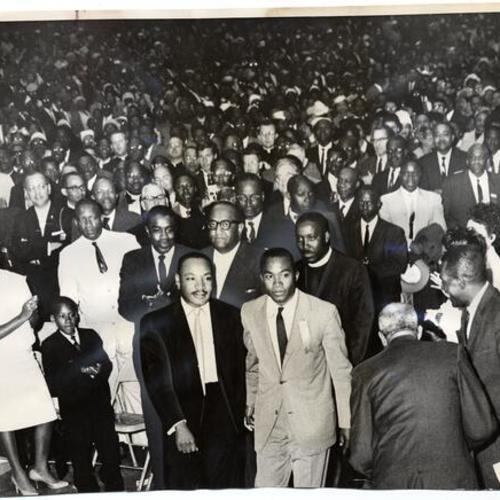 [Rev. Martin Luther King Jr. at the Cow Palace for a "Freedom Riders" rally]