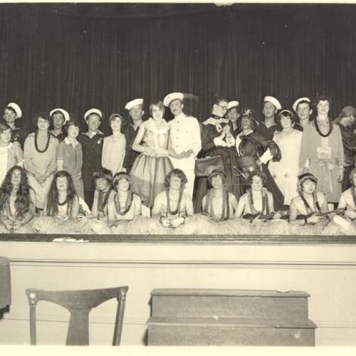 [Cast of "The Love Pirate of Hawaii" show at Girls High School]