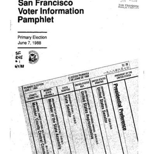 1988-06-07, San Francisco Voter Information Pamphlet
