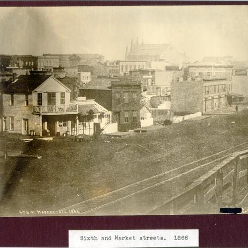 Sixth and Market streets. 1866