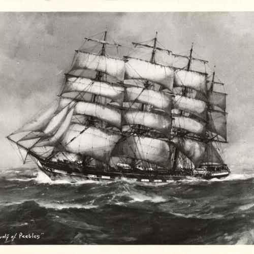 [Painting of sailing ship "County of Peebles"]
