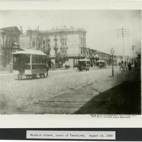 Mission Street, corner of Twentieth, August 19, 1886
