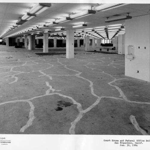 [Interior of Federal Building during construction]