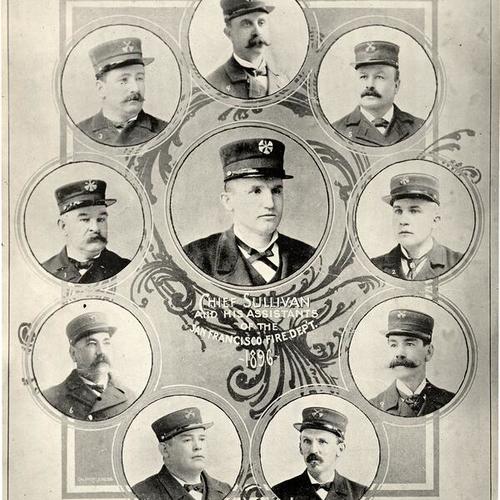 [Chief Dennis T. Sullivan and his assistants of the San Francisco Fire Department]