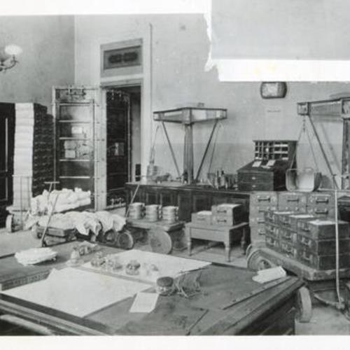 [Assayer's weighing room in old Mint building at Fifth and Mission street]