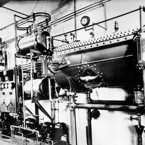 [Pressurized fire water supply tank and compressors at the Fox theater]