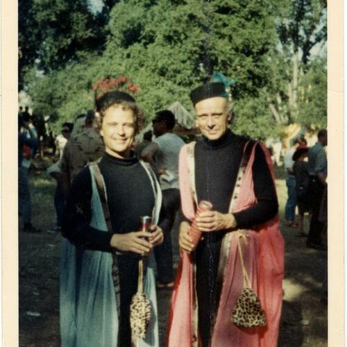 [Harry Hay and John Burnside as two commercial burghers of Nuremberg at Renaissance Faire, May 1967]