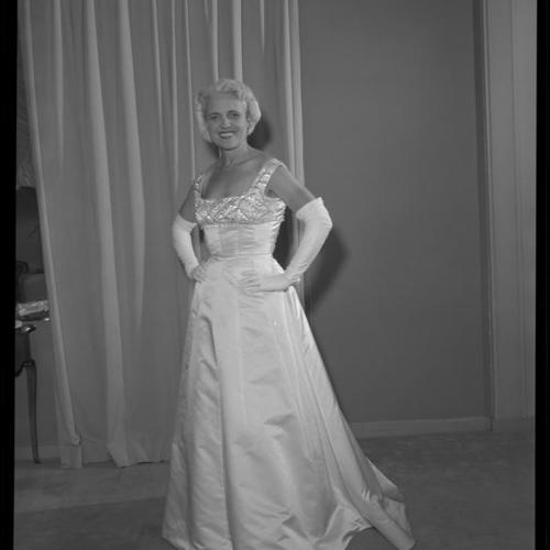 Mrs. Emmett Allen in opera dress