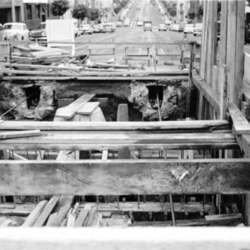 [Construction on Van Ness Avenue at California Street]