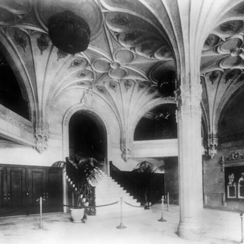[Original interior of the main lobby of the Golden Gate Theater as designed by G. Albert Lansburgh]