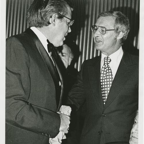 [George Moscone with Chas (Charles) Steiner, Executive Director Jewish National Fund]