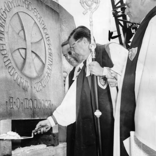 [Ceremony during construction of Grace Cathedral]