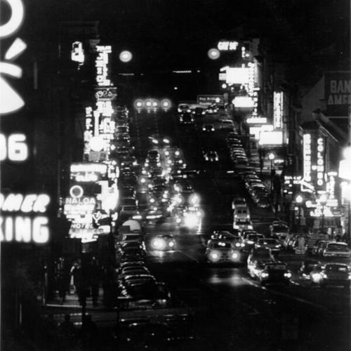 [View of Broadway at night]