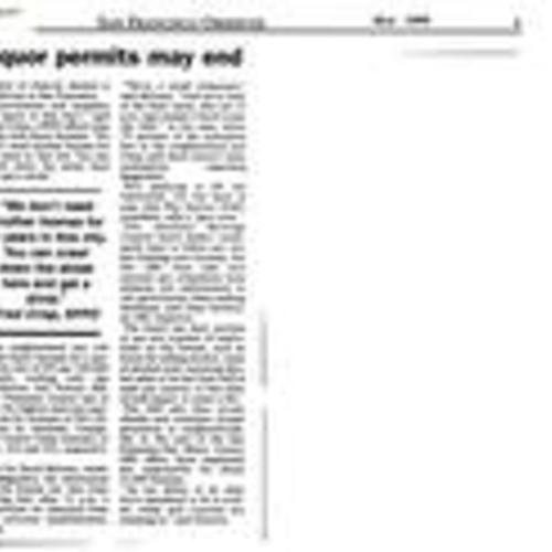 New Haight Liquor Permits May End, SF Observer, May 1999