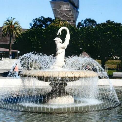 [Serpent's head fountain at the Golden Gate Music Concourse carved by Manuel Palos]