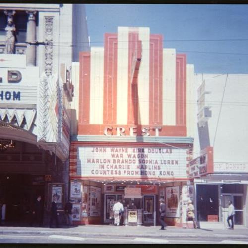 [Exterior of the Crest Theater on Market Street]