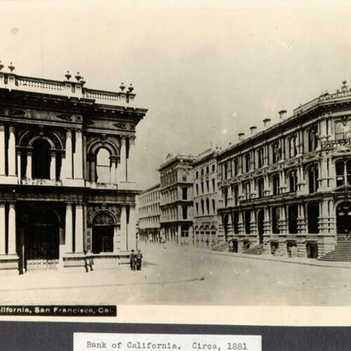Bank of California. Circa, 1881