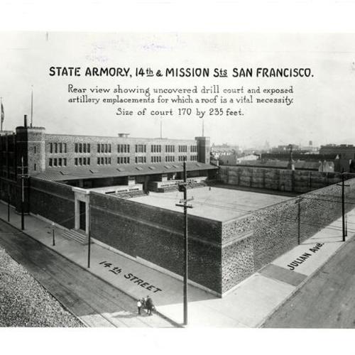 [Rear view of the National Guard State Armory at 14th and Mission]
