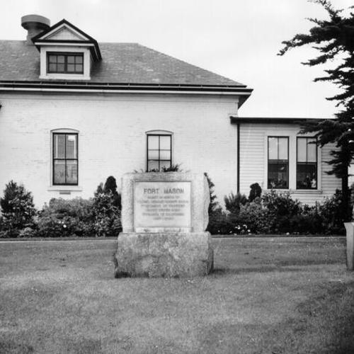 [Port Headquarters at Fort Mason after the removal of the decorative cannon]