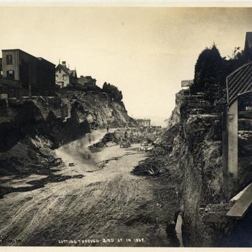 Cutting through 2nd St. in 1869