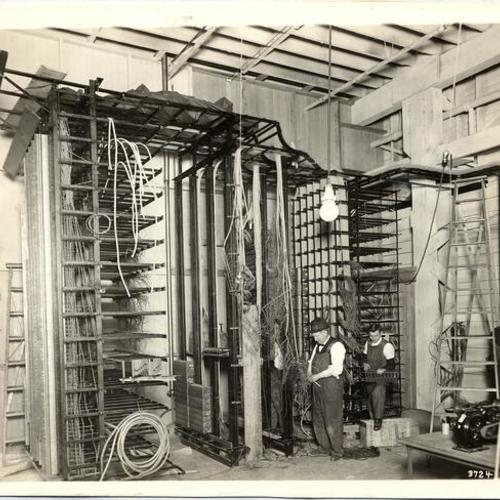 [Telephone exchange inside the Palace of Food Products, Panama-Pacific International Exposition]