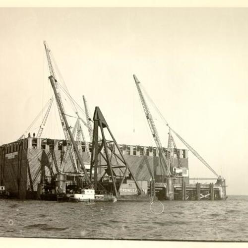 [Caisson used during construction of the San Francisco-Oakland Bay Bridge]