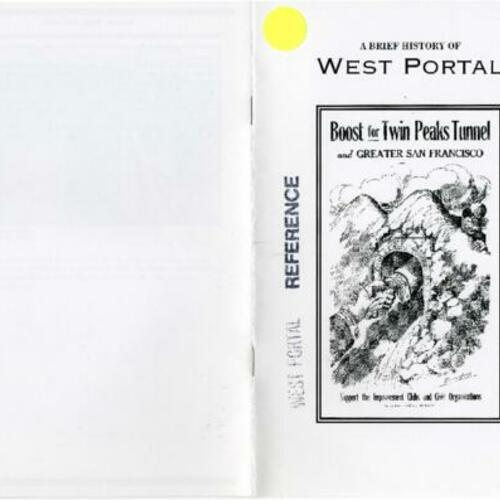 A Brief History of West Portal - Boost for Twin Peaks Tunnel and Greater San Francisco - Booklet