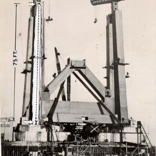 [Construction of tower for the San Francisco-Oakland Bay Bridge]