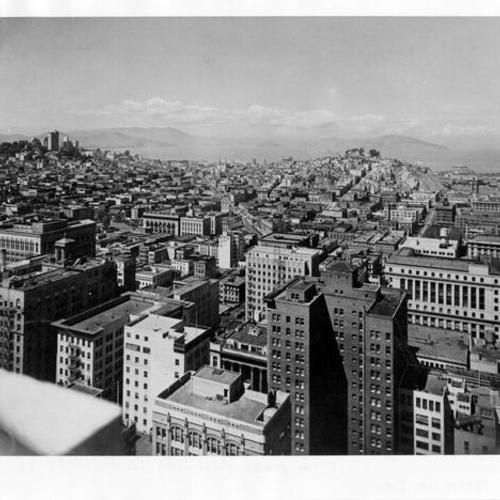 [View of San Francisco, including bay and hills]