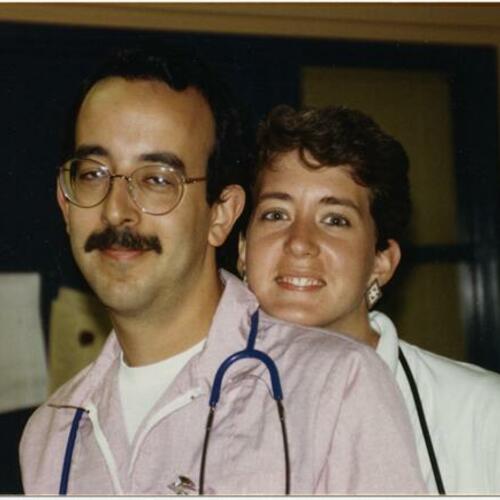 [Nurses Sasha Levine and Mary McGee in San Francisco General Hospital AIDS Ward]