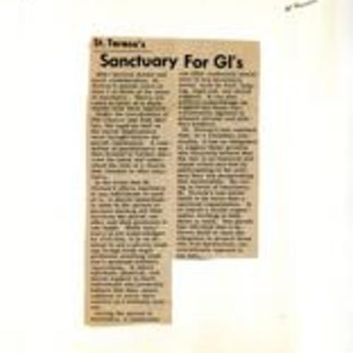 St. Teresa's Sanctuary For GI's, July 1972