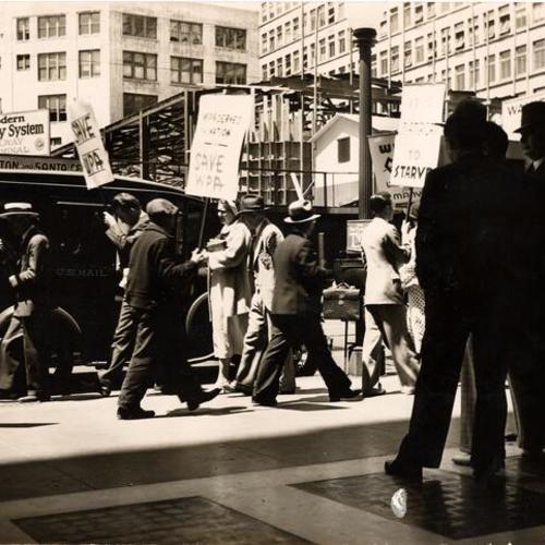 [Protest during the 1937 WPA strike]