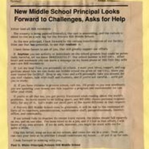 New Middle School Principal..., Potrero View, Oct. 1989