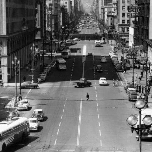 [View of Market Street, looking west from the Embarcadero]
