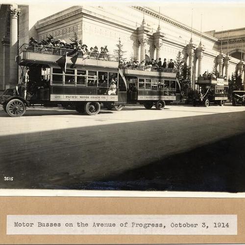 Motor busses on the Avenue of Progress, October 3, 1914