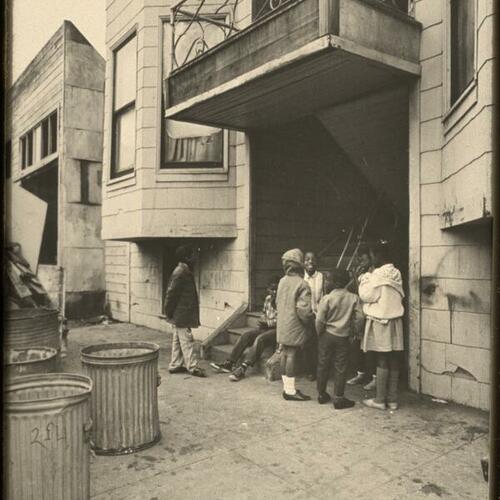 Children in front of apartment