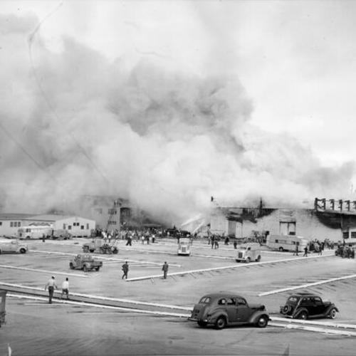 [Fire at Hunters Point Naval Drydock]
