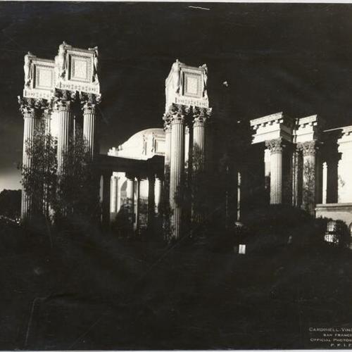 [Colonnades of Palace of Fine Arts at night]